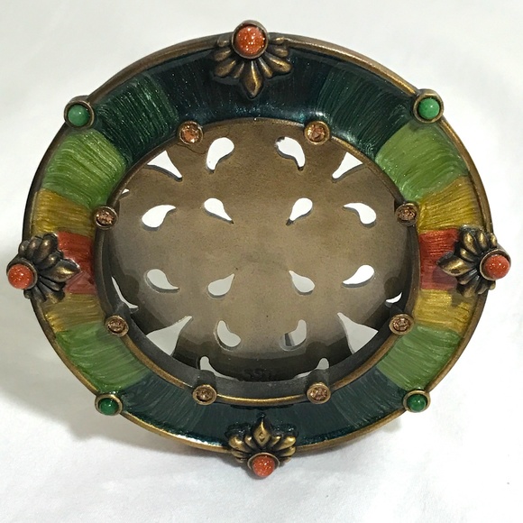 Jay Strongwater Small Round Green Picture Frame